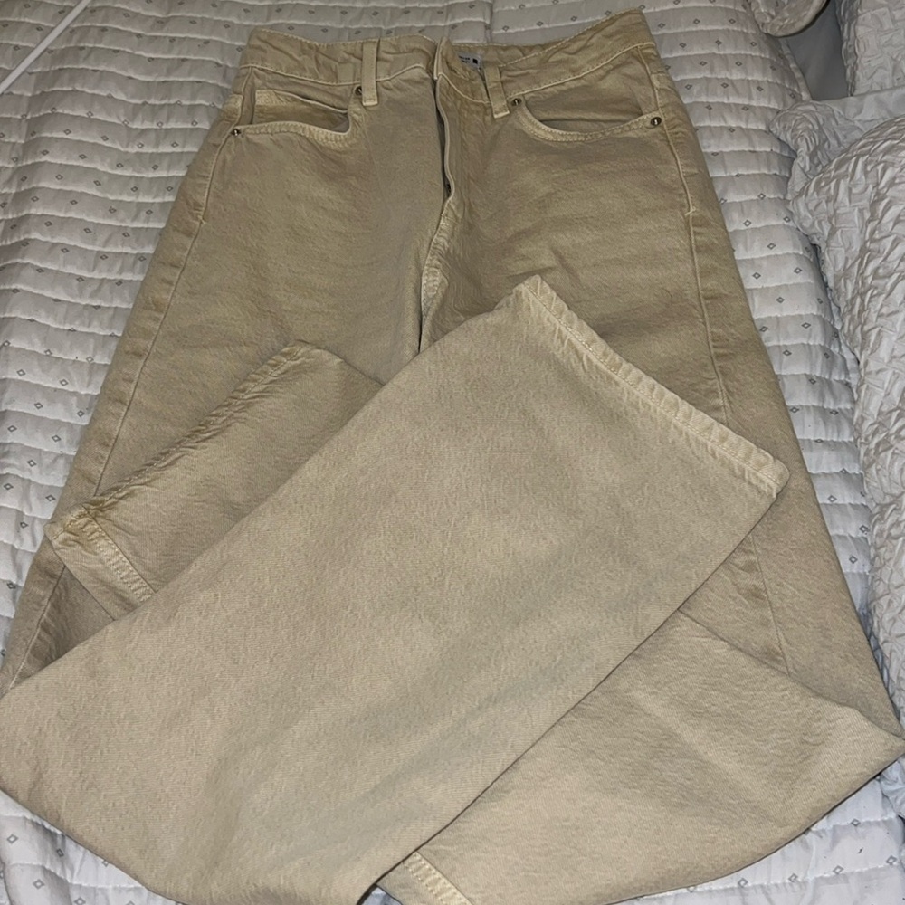 Zara wide leg jeans in khaki